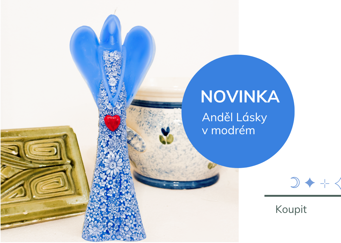 Anděl Lásky novinka - modrá svíčky