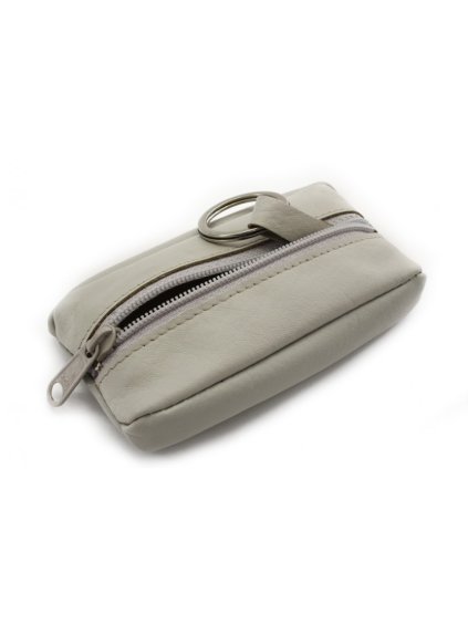 svetle seda kozena klcenka se zipovou kapsou 619 2418 20