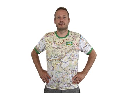 Mapové funkční tričko - MAPyčko - České středohoří - pánské