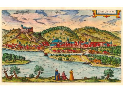 3595 georg braun 1541 1622 abraham hogenberg 1608 1653 bratislava kolorovana medirytina kolin nad rynem 1618