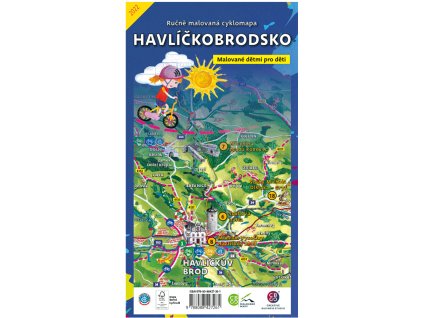 Ručně malovaná cyklomapa Havlíčkobrodsko dětem
