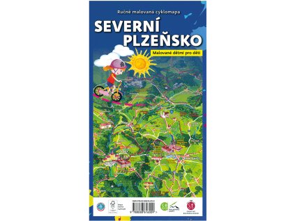 Ručně malovaná cyklomapa Severní Plzeňsko dětem