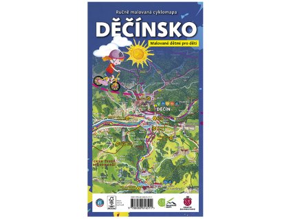 Ručně malovaná cyklomapa Děčínsko dětem