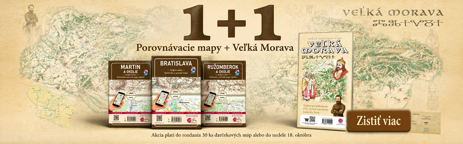 Porovnávacie mapy + darček Veľká Morava