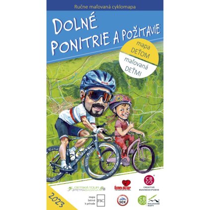 Maľovaná cyklomapa dolné Ponitrie a Požitavie deťom