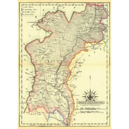Historická mapa Tekovskej stolice - 1811 (Druh potlače Plagát rozmer 100x138(papier posterový, 200g, satinovaný))