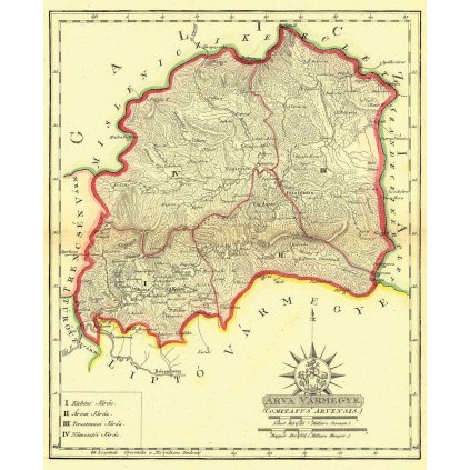 Historická mapa Oravskej stolice - 1811 (Druh potlače Plagát rozmer 100x123(papier posterový, 200g, satinovaný))