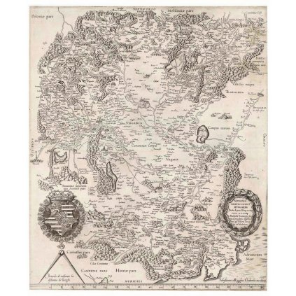 PIRRO LIGORIO (1514-1583): Mapa Uhorska. Medirytina. Rím, 1559. (Druh potlače Plagát rozmer 100x91 (papier posterový, 200g, satinovaný))