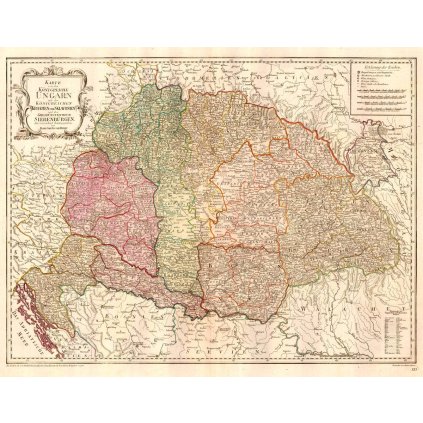 FRANZ JOHANN JOSEPH VON REILLY (1766-1820): Mapa Uhorsko. Kolorovaná mědirytina. Viedeň, 1796. (Druh potlače Plagát rozmer 100x78 (papier posterový, 200g, satinovaný))