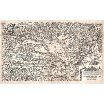 MATTHIAS ZÜNDT (1498-1568): Mapa Uhorsko. Medirytina. Norimberg, 1567. (Druh potlače Plagát rozmer 100x61 (papier posterový, 200g, satinovaný))