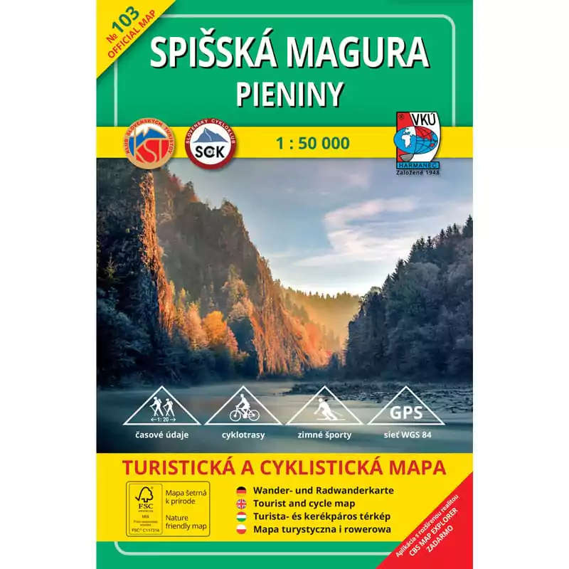 TM 103 - Spišská Magura - Pieniny - Turistická mapa  - Turistická mapa