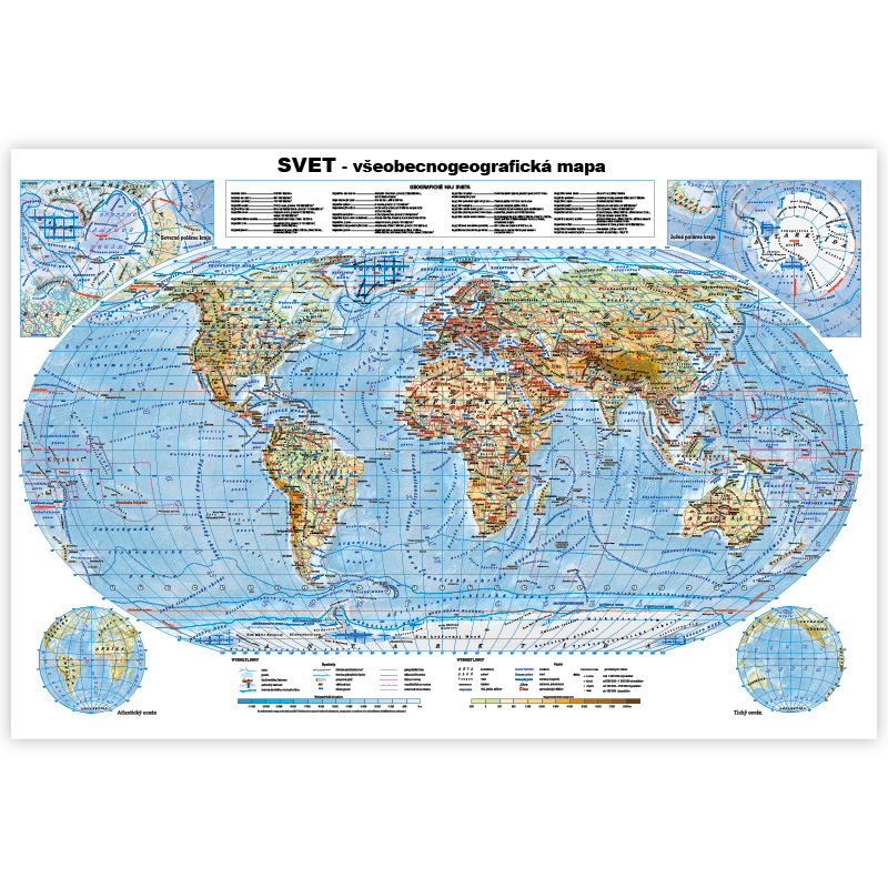 Mapa Sveta - všeobecnogeografická Druh: Európa a Svet - 90x60