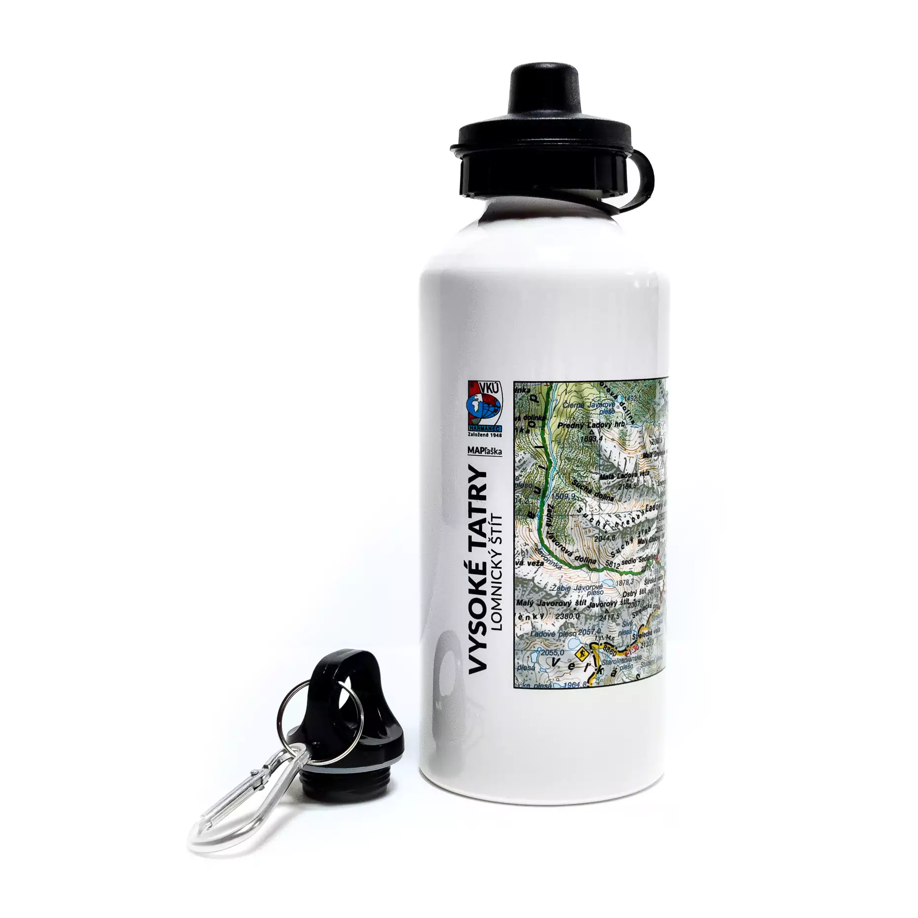 Turistická fľaša - MAPľaška - motív turistická mapa Mapový podklad: Slovenský raj - Kláštorisko