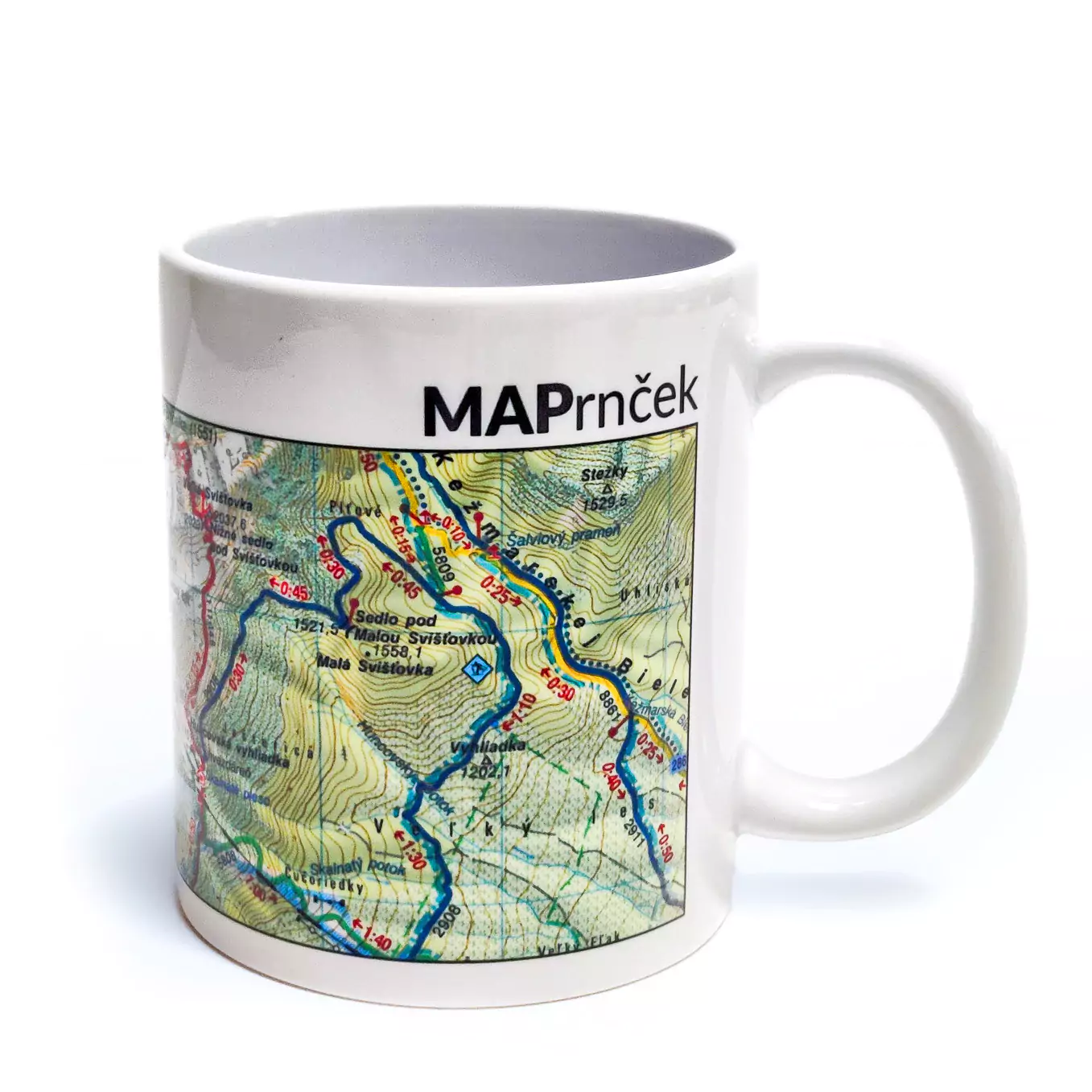 Keramický hrnček-MAPrnček - turistická mapa Mapový podklad: Slovenský raj - Kláštorisko