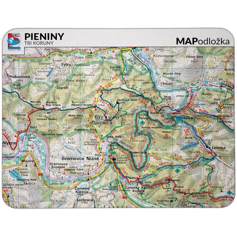 MAPodložka - pohodlná podložka pod myš - rôžne motívy Územie: Mapa Pieniny, Tri Koruny
