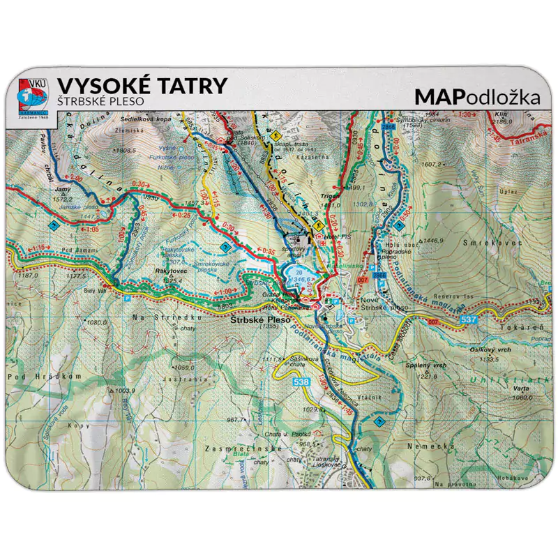 MAPodložka - pohodlná podložka pod myš - rôžne motívy Územie: Mapa Vysoké Tatry, Lomnický štit