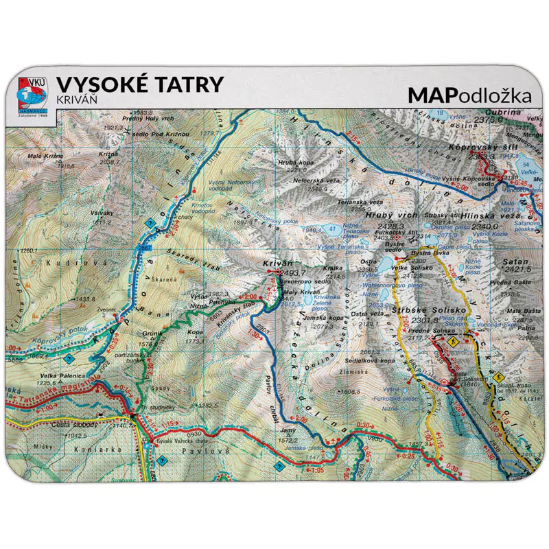 MAPodložka - pohodlná podložka pod myš - rôžne motívy Územie: Mapa Vysoké Tatry, Krivaň