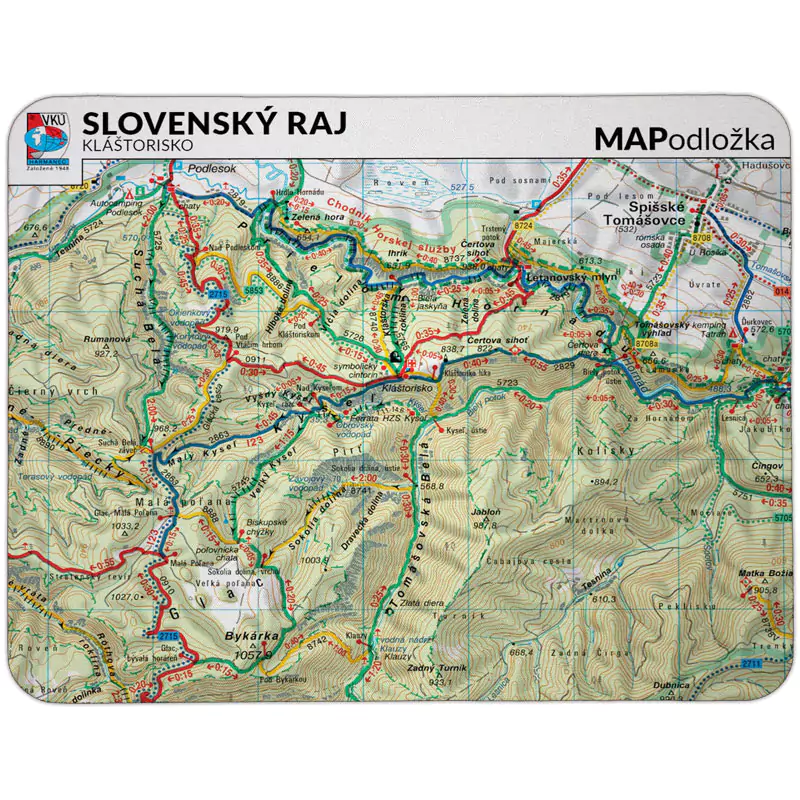 MAPodložka - pohodlná podložka pod myš - rôžne motívy Územie: Mapa Slovenský Raj, Klaštorisko