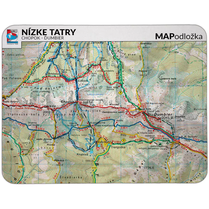 MAPodložka - pohodlná podložka pod myš - rôžne motívy Územie: Mapa Nízke Tatry, Chopok, Ďumbier