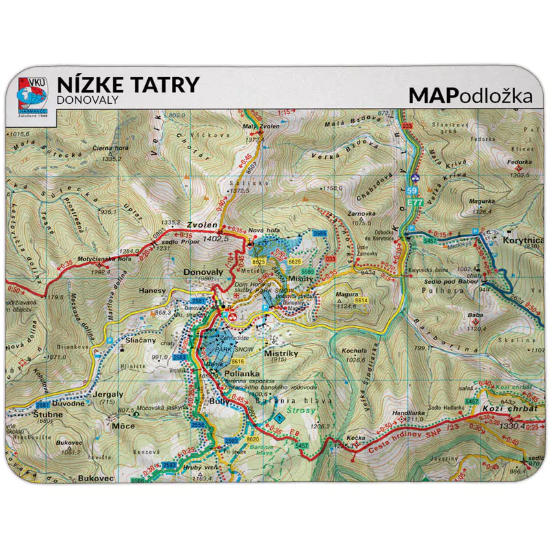 MAPodložka - pohodlná podložka pod myš - rôžne motívy Územie: Mapa Donovaly