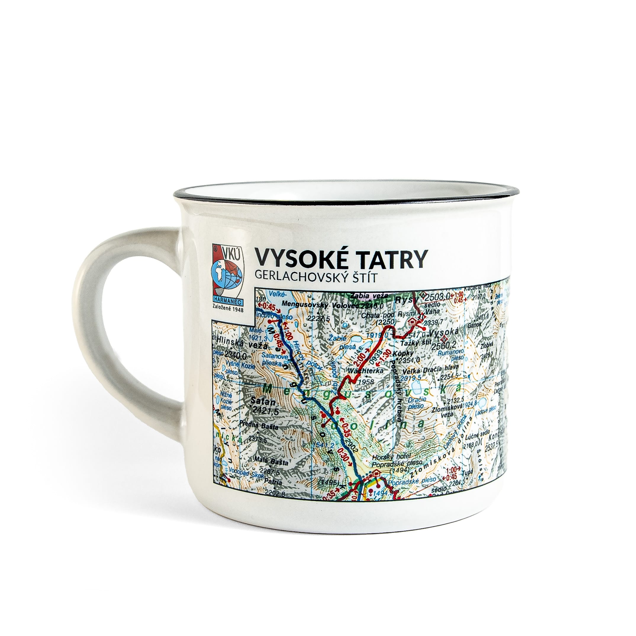 Smaltovaný hrnček - MAPrnček - turistická mapa Mapový podklad: Slovenský raj - Kláštorisko