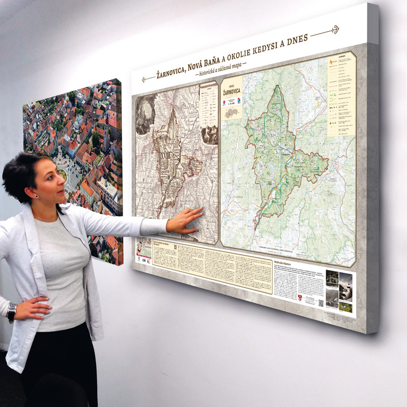 Porovnávacia mapa Žarnovica, Nová Baňa a okolie  - spoznávajte svoj región ako vyzeral kedysi a dnes