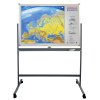 Magnetická mapa Európy s hliníkovým stojanom
