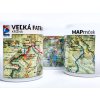 Nerezový hrnček-MAPrnček s karabínou - rôzne turistické mapy (Mapový podklad Nízke Tatry -Kráľova hoľa)