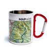 Nerezový hrnček-MAPrnček s karabínou - rôzne turistické mapy