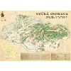 Veľká Morava - ručne maľovaná mapa - nástenná