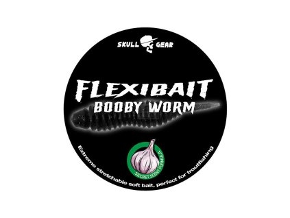 skull gear flexibait booby worm 55mm schwarz knobi 15 stueck
