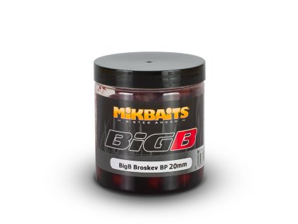 BiG boilie v dipu 250ml - BigB Broskev Black pepper 20mm
