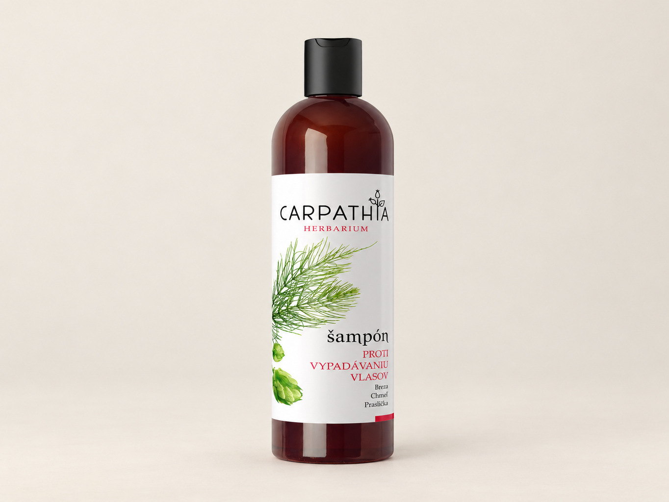 Originálny obal Carpathia Herbarium Šampón proti vypadávaniu vlasov 350 ml