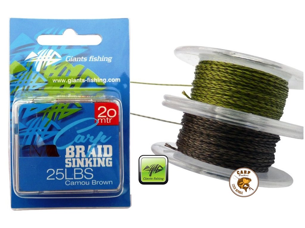 Giants fishing Návazcová šňůrka Carp Braid Sinking 35lbs/20m Camou Brown