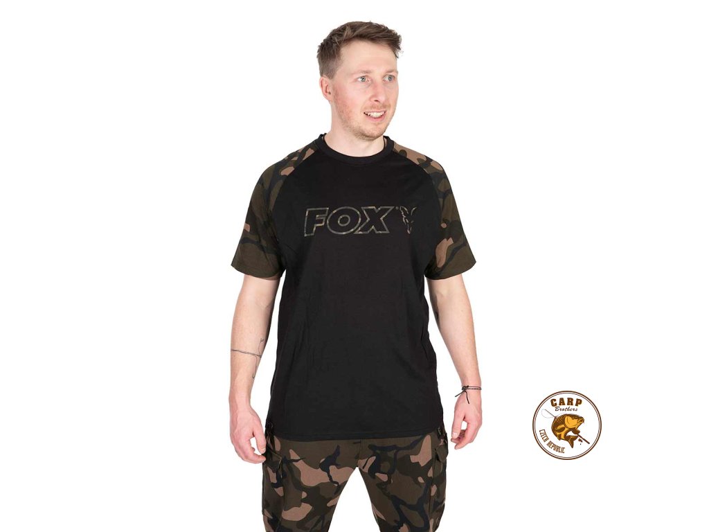 Fox Black/Camo Outline T-Shirt (Varianta Black / Camo Outline T - smalll)