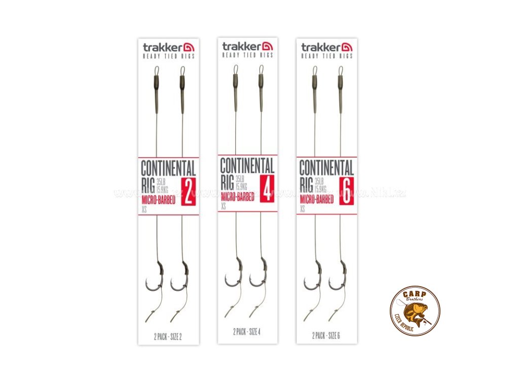 Trakker Hotové návazce Continental Ready Rig (Barbed) 2ks (Varianta Trakker Návazce Continental Rig 2 Pack - Size 6 (Barbed))
