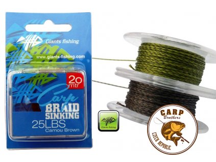 Giants fishing Návazcová šňůrka Carp Braid Sinking 35lbs/20m Camou Green