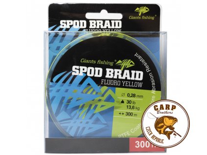 Giants fishing Splétaná šňůra Spod Braid Fluoro Yellow 300m