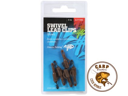 Giants fishing Závěs na boční olovo Swivel Lead Clips Brown 5ks