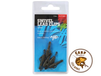 Giants fishing Závěs na boční olovo Swivel Lead Clips Green 5ks