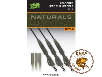 Fox EDGES™ Naturals Leadcore Power Grip Lead Clip Leaders (Varianta Naturals Leadcore PG Lead Clip Leaders)