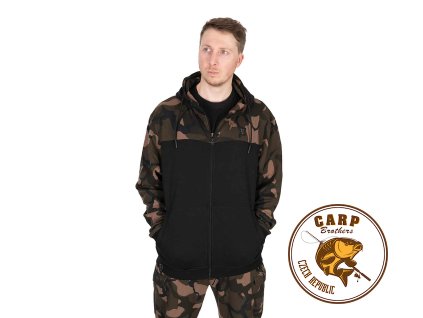 Fox LW Black/Camo Split Zip Hoody (Varianta LW BLack / Camo Split Zip Hoody SMALL)