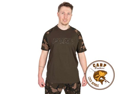 Fox Khaki/Camo Outline T-Shirt (Varianta khaki / Camo Outline T - small)