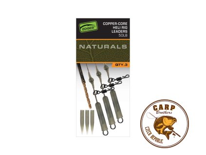 Fox EDGES™ Naturals Copper Core Heli Leaders (Varianta Edges Naturals Copper-Core Heli Rig Leaders x3)
