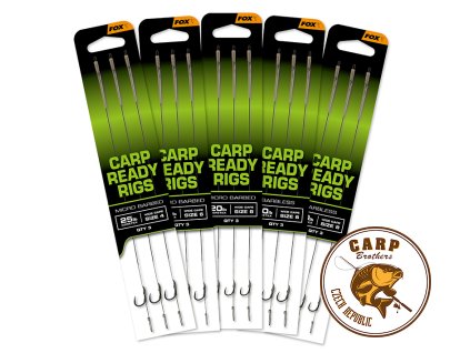 Fox EOS Ready Rigs - x3 Wide Gape (Varianta Carp Ready Rigs x 3 - Wide Gape size 2 (25lb))