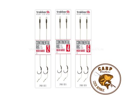 Trakker Hotové návazce Continental Ready Rig (Barbed) 2ks (Varianta Trakker Návazce Continental Rig 2 Pack - Size 6 (Barbed))