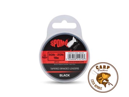 Spomb Tapered Braided Leaders Red & Black (Varianta Spomb Tapered Braided Leader - Red)