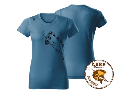 Giants fishing Tričko dámské modré Plavající kapr
