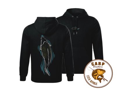 Giants Fishing Mikina pánská černá Kapr u hladiny