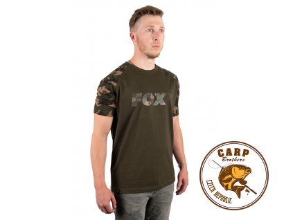 Fox Camo/Khaki Chest Print T-Shirt (Varianta XXX Large)